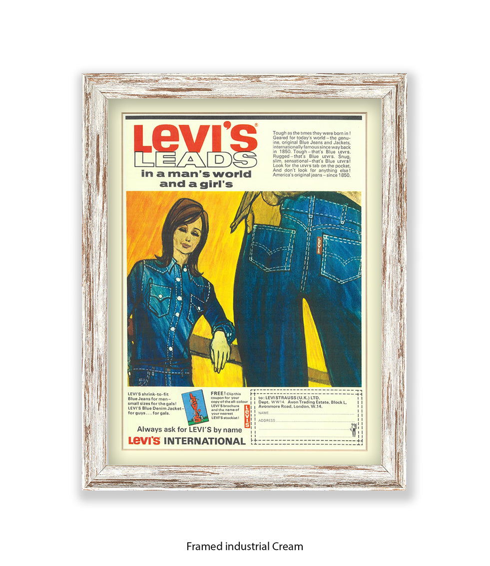 Levis Leads In A Man's World Art Print