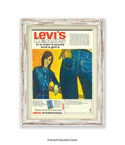 Levis Leads In A Man's World Art Print