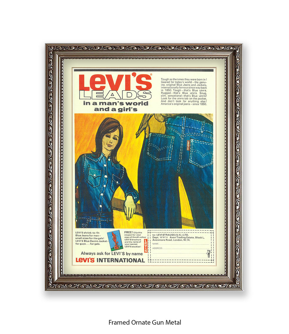 Levis Leads In A Man's World Art Print