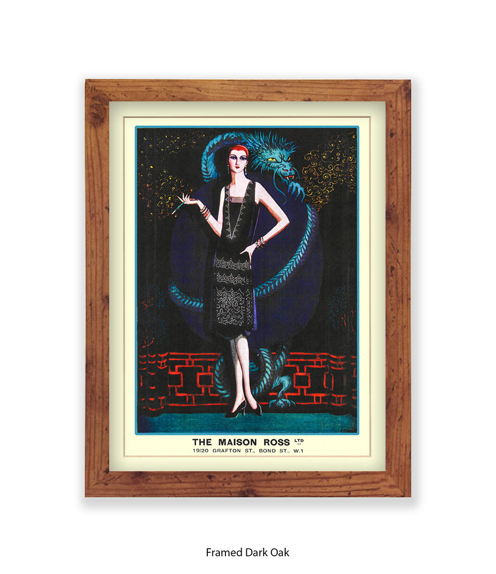 Maison Ross Ltd Lady & Dragon Bond Street Art Print