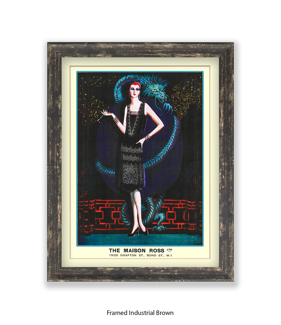 Maison Ross Ltd Lady & Dragon Bond Street Art Print