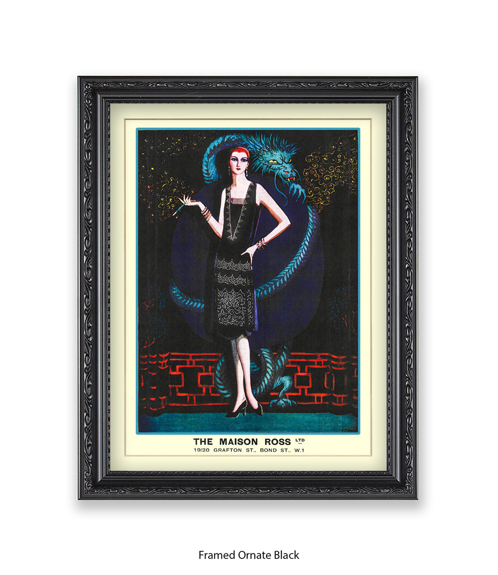 Maison Ross Ltd Lady & Dragon Bond Street Art Print