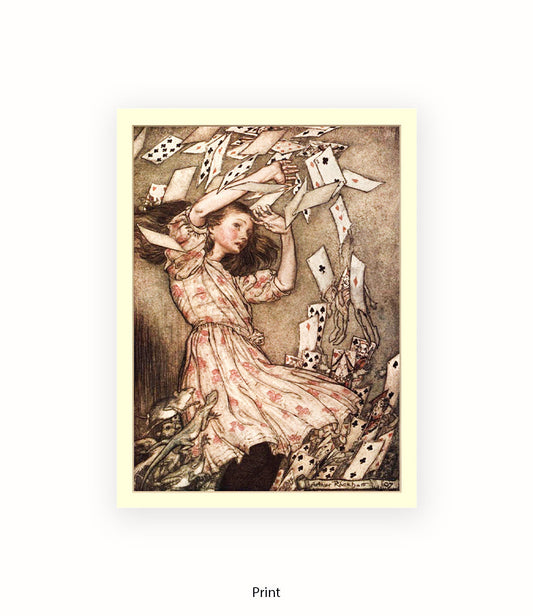 Alice Flying Cards 1907 Art Print