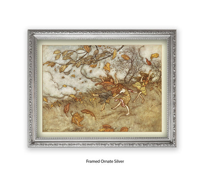 Autumn Fairies 3 Little Girls Art Print