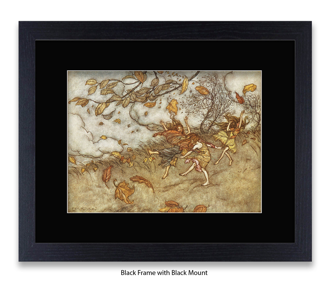 Autumn Fairies 3 Little Girls Art Print