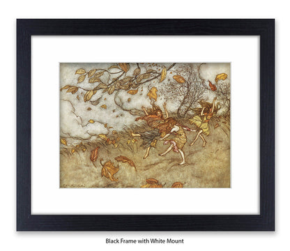 Autumn Fairies 3 Little Girls Art Print