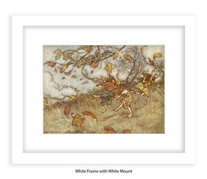 Autumn Fairies 3 Little Girls Art Print