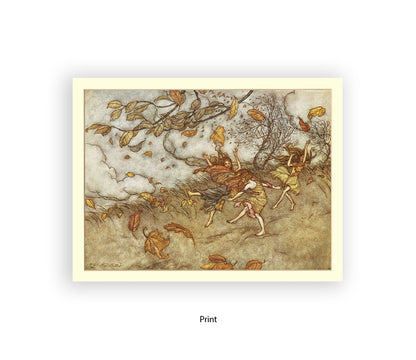 Autumn Fairies 3 Little Girls Art Print