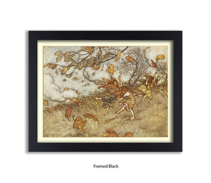 Autumn Fairies 3 Little Girls Art Print