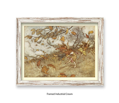 Autumn Fairies 3 Little Girls Art Print
