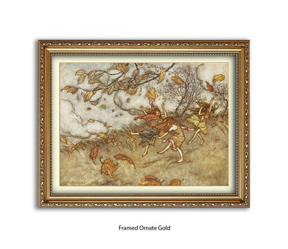 Autumn Fairies 3 Little Girls Art Print