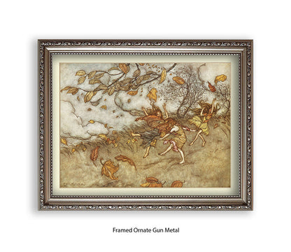 Autumn Fairies 3 Little Girls Art Print