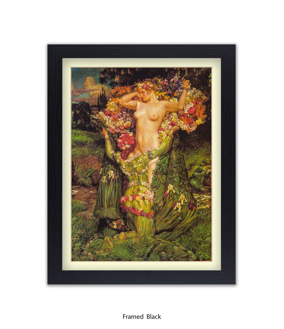 Arthur Rackham Tree Ladies Embrace Art Print
