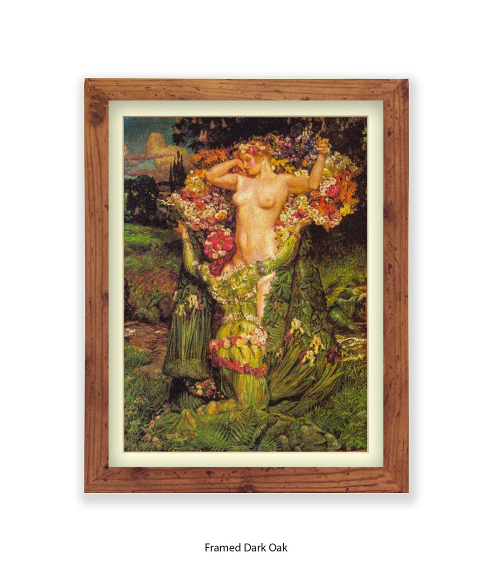 Arthur Rackham Tree Ladies Embrace Art Print