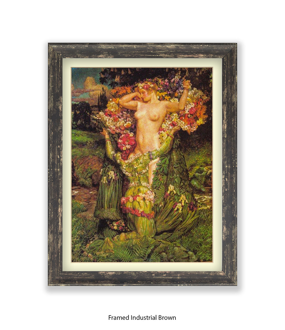 Arthur Rackham Tree Ladies Embrace Art Print