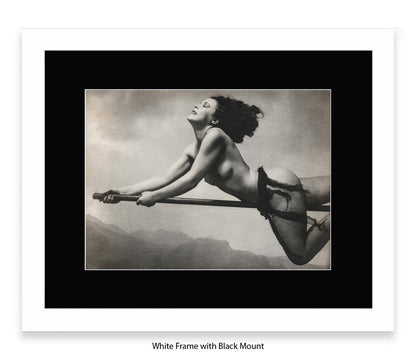 Witch On Broom Art Print