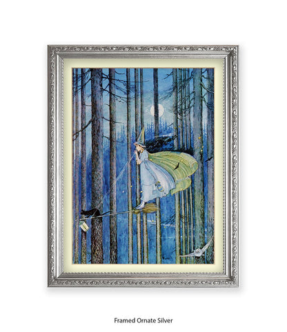 Witch On Her Broomstick Art Print