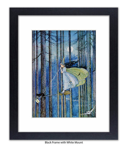 Witch On Her Broomstick Art Print