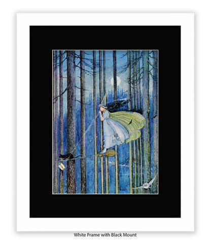 Witch On Her Broomstick Art Print
