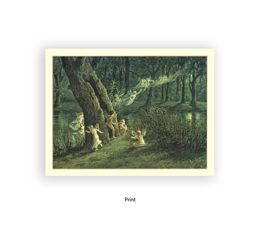 Woodland Fairies  In The Forest Art Print