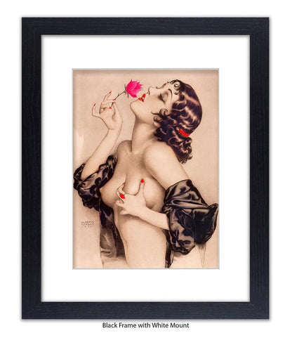 Topless Girl Art Deco Print