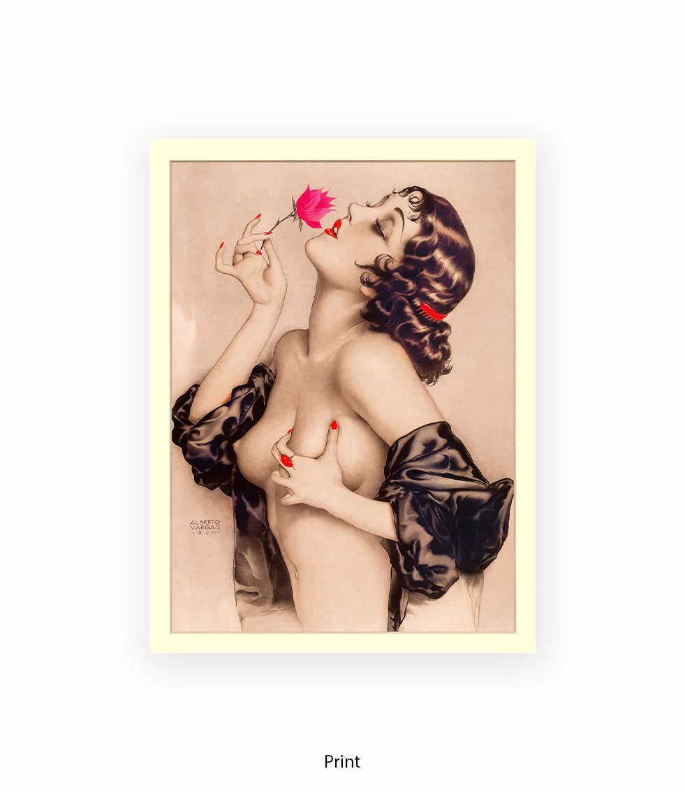 Topless Girl Art Deco Print