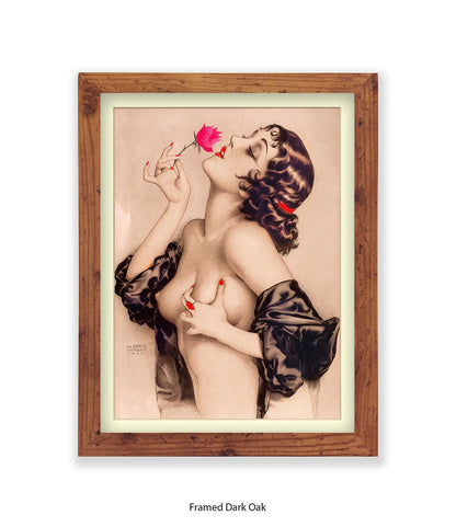 Topless Girl Art Deco Print