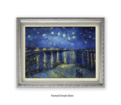 Starry Night Harbour Lights Van Gogh Art Print