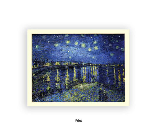 Starry Night Harbour Lights Van Gogh Art Print