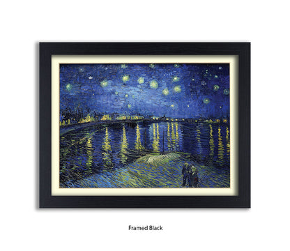 Starry Night Harbour Lights Van Gogh Art Print