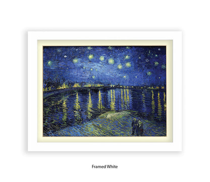 Starry Night Harbour Lights Van Gogh Art Print