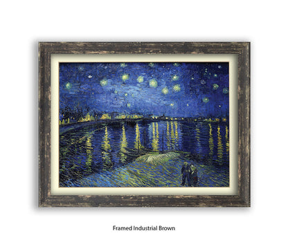 Starry Night Harbour Lights Van Gogh Art Print