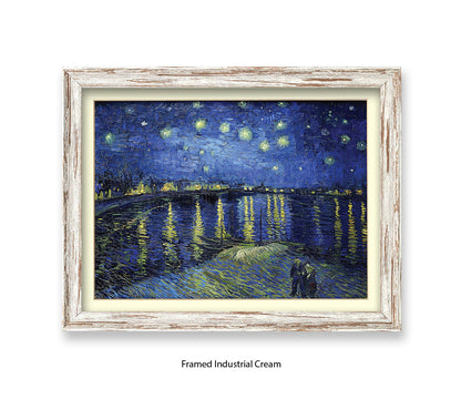Starry Night Harbour Lights Van Gogh Art Print