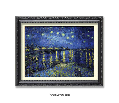 Starry Night Harbour Lights Van Gogh Art Print