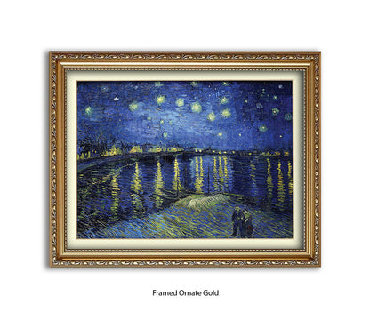 Starry Night Harbour Lights Van Gogh Art Print