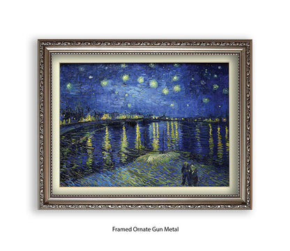 Starry Night Harbour Lights Van Gogh Art Print