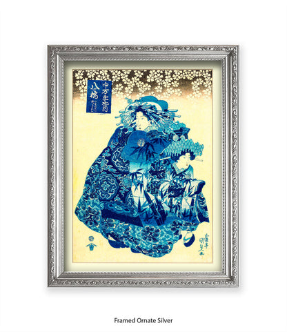 2 Girls.- Blue Dresses Art Print