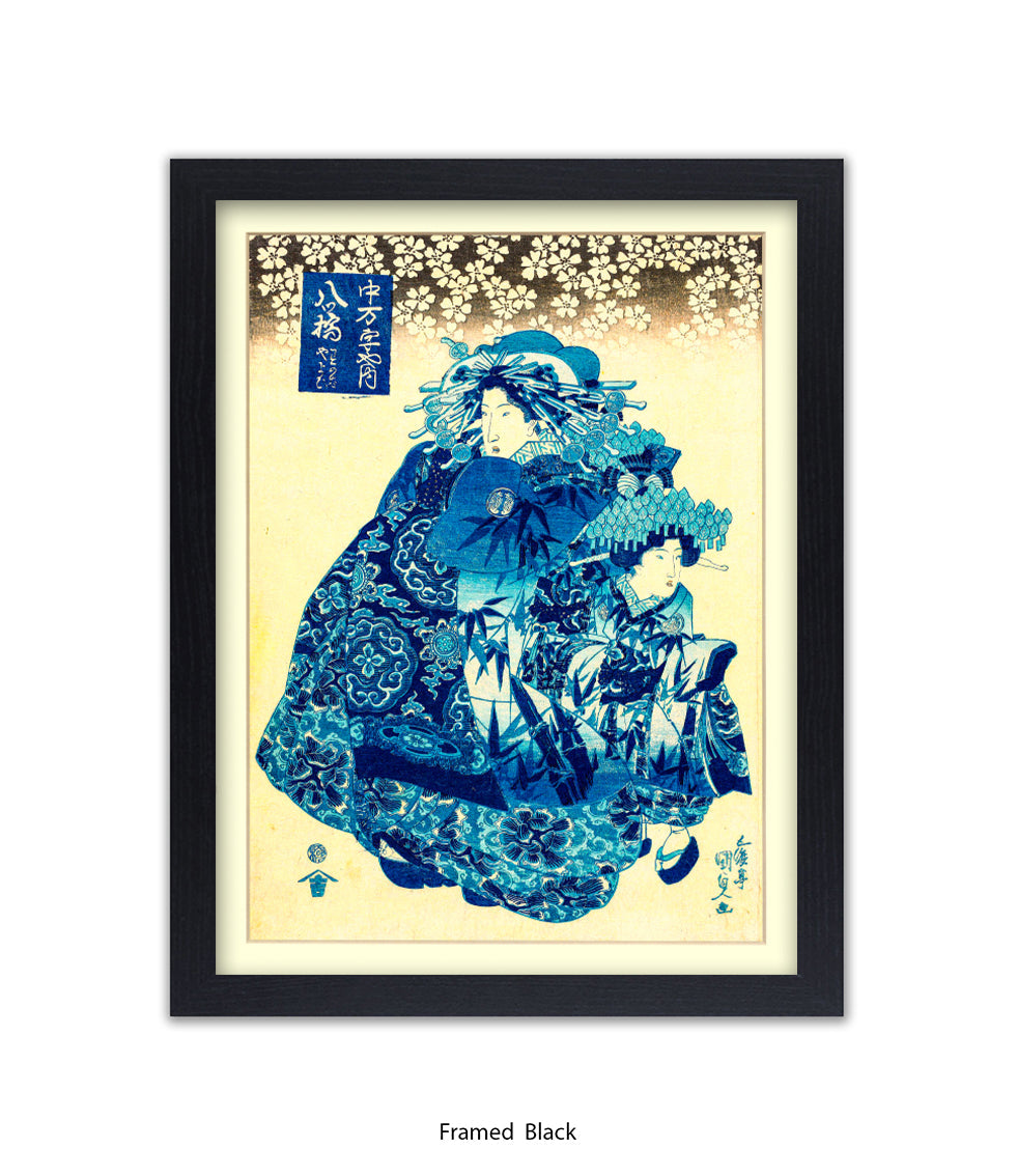 2 Girls.- Blue Dresses Art Print