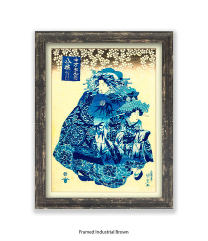 2 Girls.- Blue Dresses Art Print