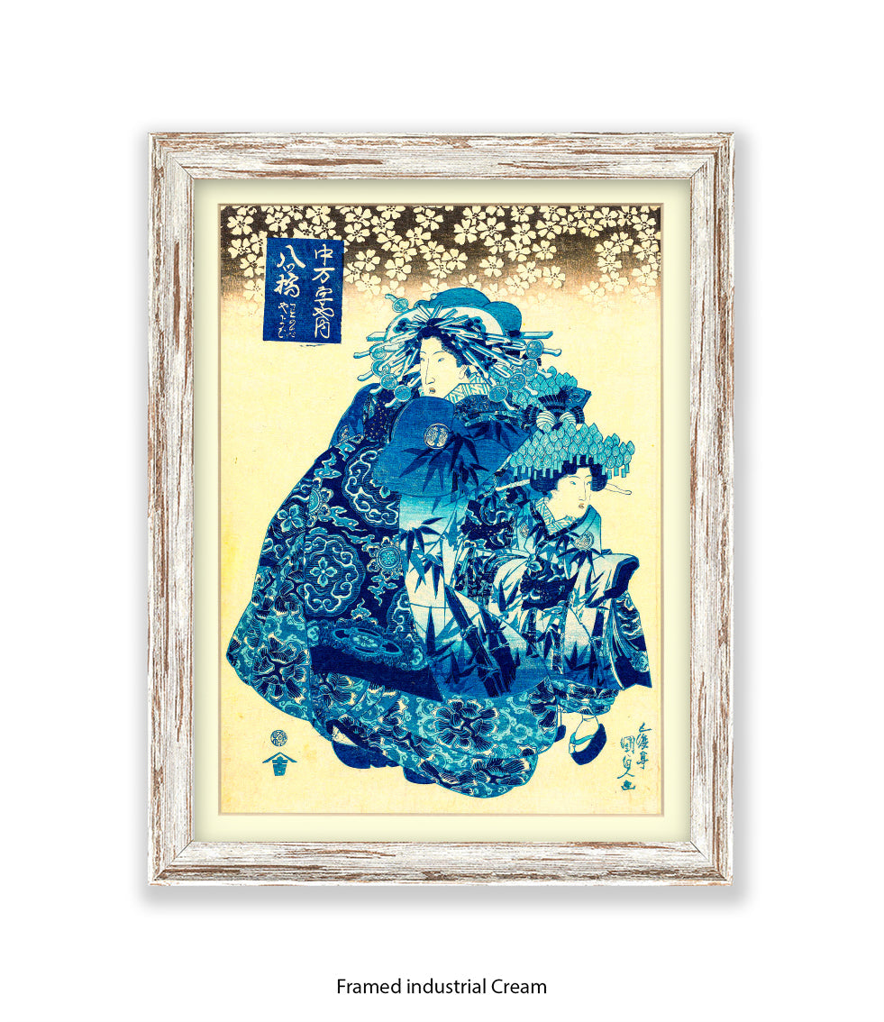 2 Girls.- Blue Dresses Art Print