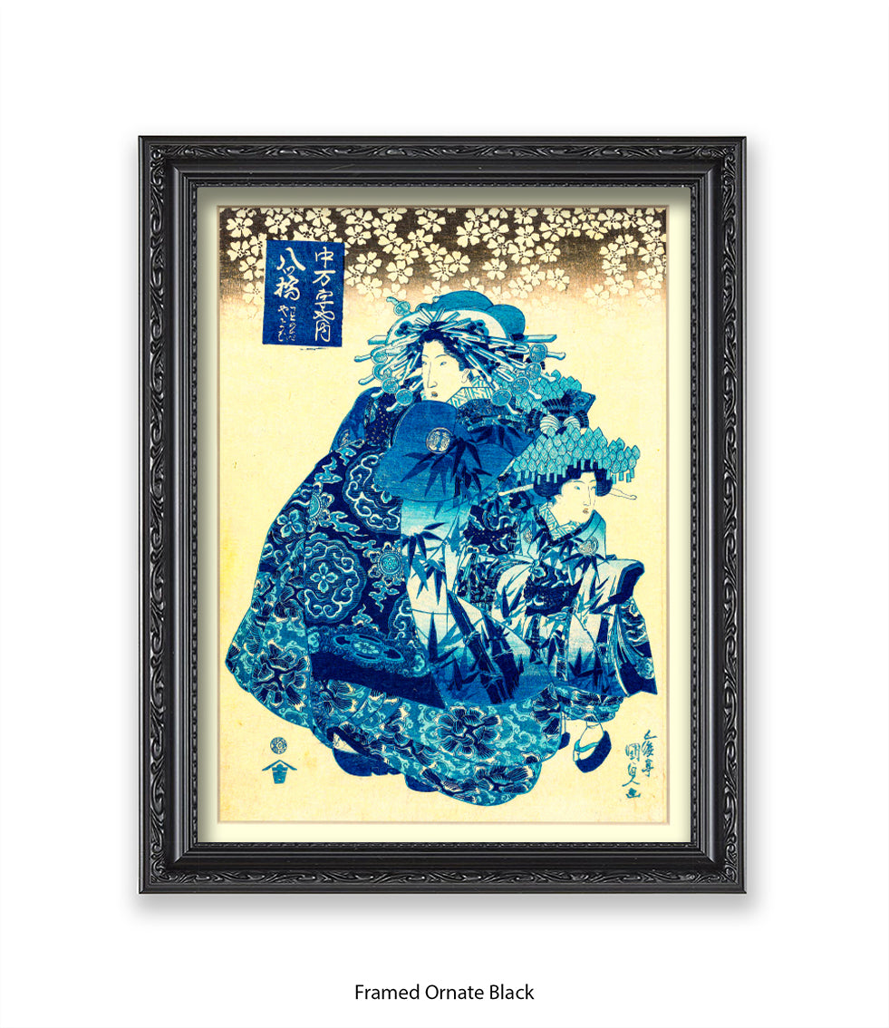 2 Girls.- Blue Dresses Art Print