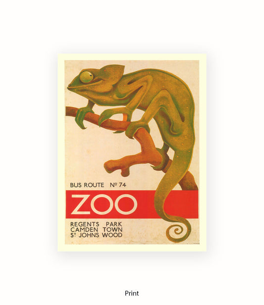 London Zoo Lizard Art Print