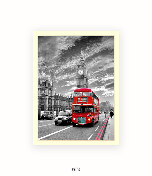 Big Ben Red Bus 159 Streatham Common Art Print