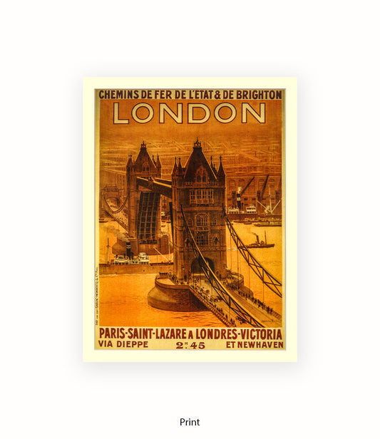 London Tower Bridge chemins de fer Art Print