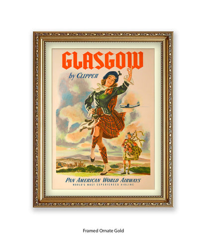 Glasgow By Clipper Pan American Art Print