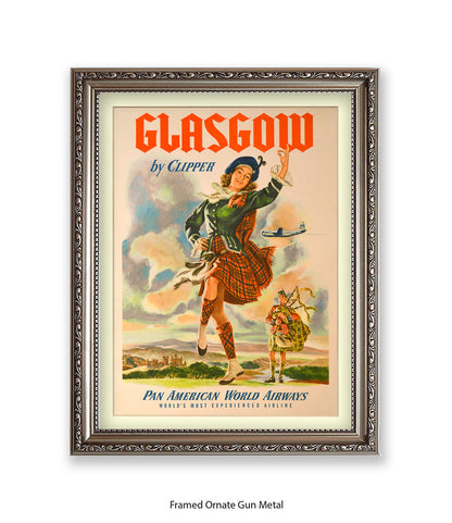 Glasgow By Clipper Pan American Art Print