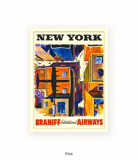 New York Braniff Airways Art Print