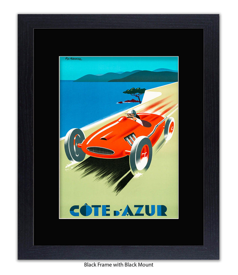 Cote d'Azur Red Car Art Print