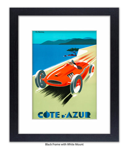 Cote d'Azur Red Car Art Print