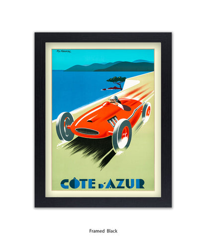 Cote d'Azur Red Car Art Print